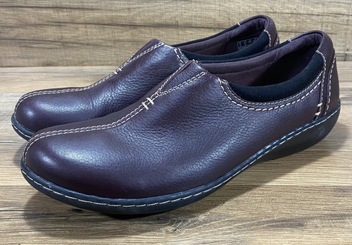Clarks Ashland Joy Brown Leather Slip 