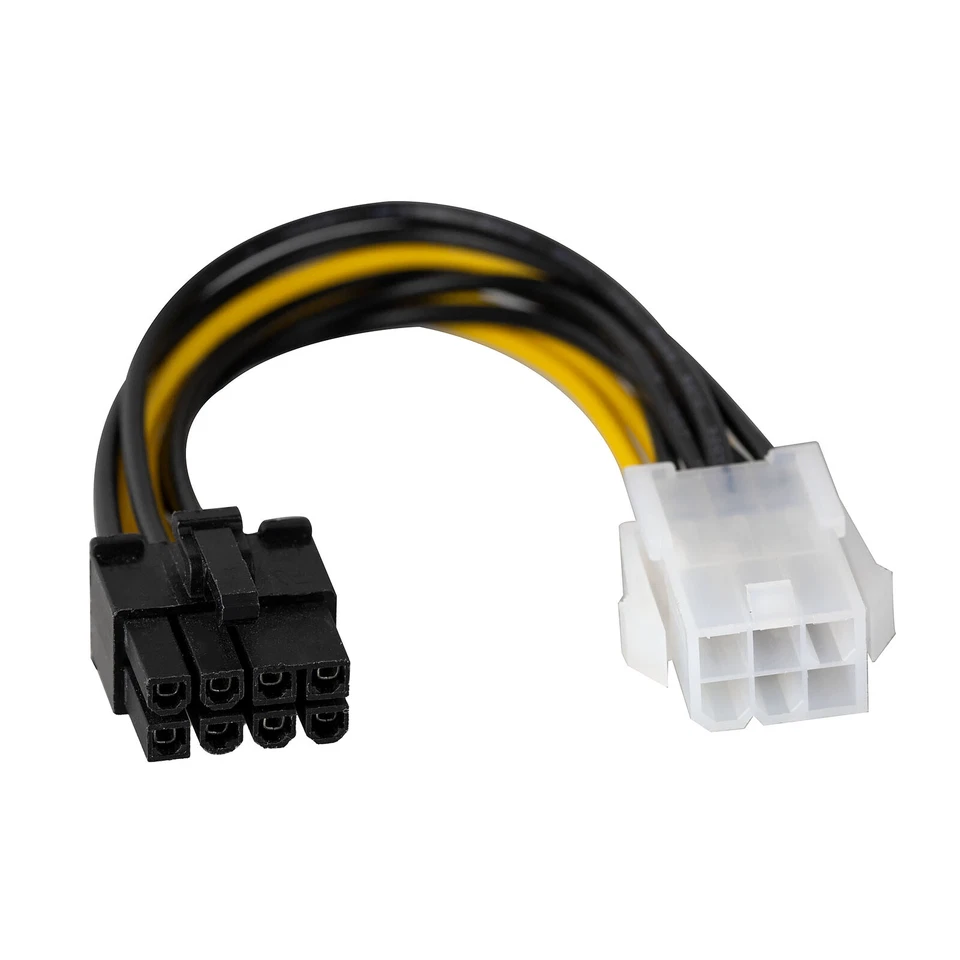 3 Pack 6pin to 8pin PCI-e Video Card Power Supply Cable Adapter Plug 19cm Lead - Image 3 of 4