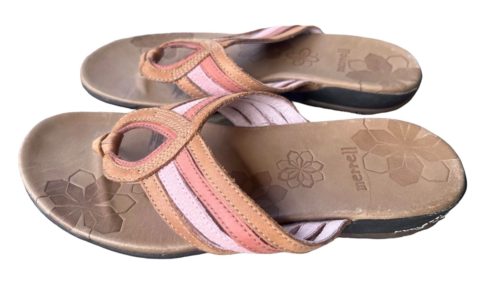 Sandali Merrell Brown Sugar Performance Footwear rosa marrone pelle con cinturino taglia 6