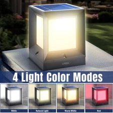 Solar Post Lights Outdoor 4 Modes LED Deck Fence Cap Light for 4x4 6x6 Posts NEW