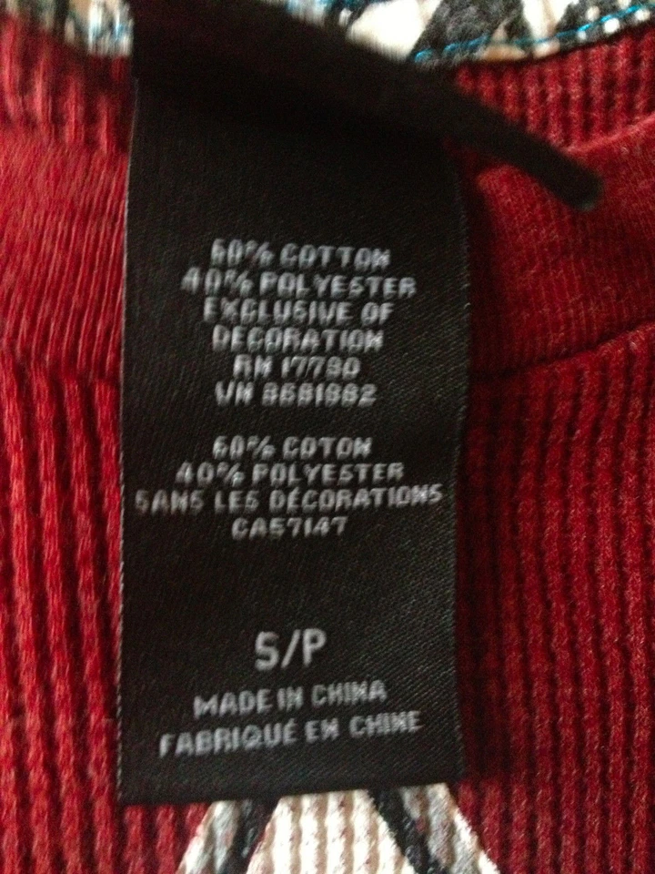 Shaun White Red Long Sleeve Thermal Shirt Boys Sze S Apparel Cotton Garment - Imagem 3 de 4