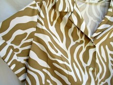 VTG..UNION MADE..BROWN WHITE..ZEBRA..COTTON..BLOUSE..NEW OLD STOCK..sz 2X