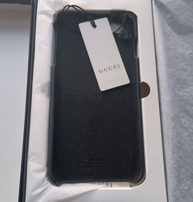 Gucci GG iPhone 8 Logo Leather Phone Case Black, New With Tags