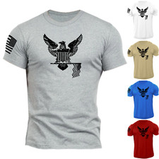 Men's USA Army Eagle T Shirt American Patriotic 100 Cotton