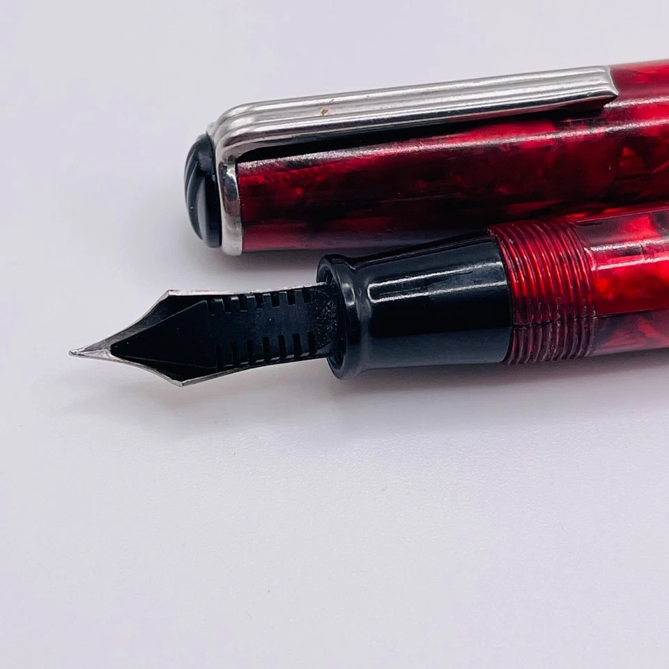 Pluma Estilográfica Esterbrook Visumaster Roja 9461 Corte Diamante Plumín Rara Foto 4 de 4