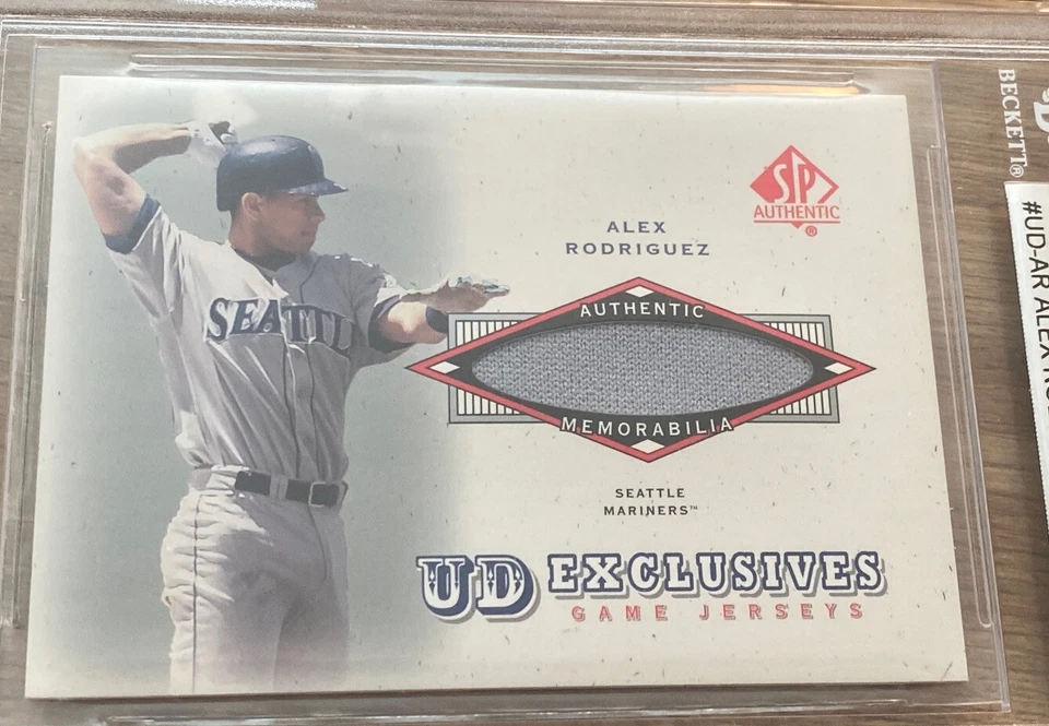 2001 SP Authentic Exclusives Alex Rodriguez Jersey #UD-AR BGS 9 Mariners - Image 3 of 4