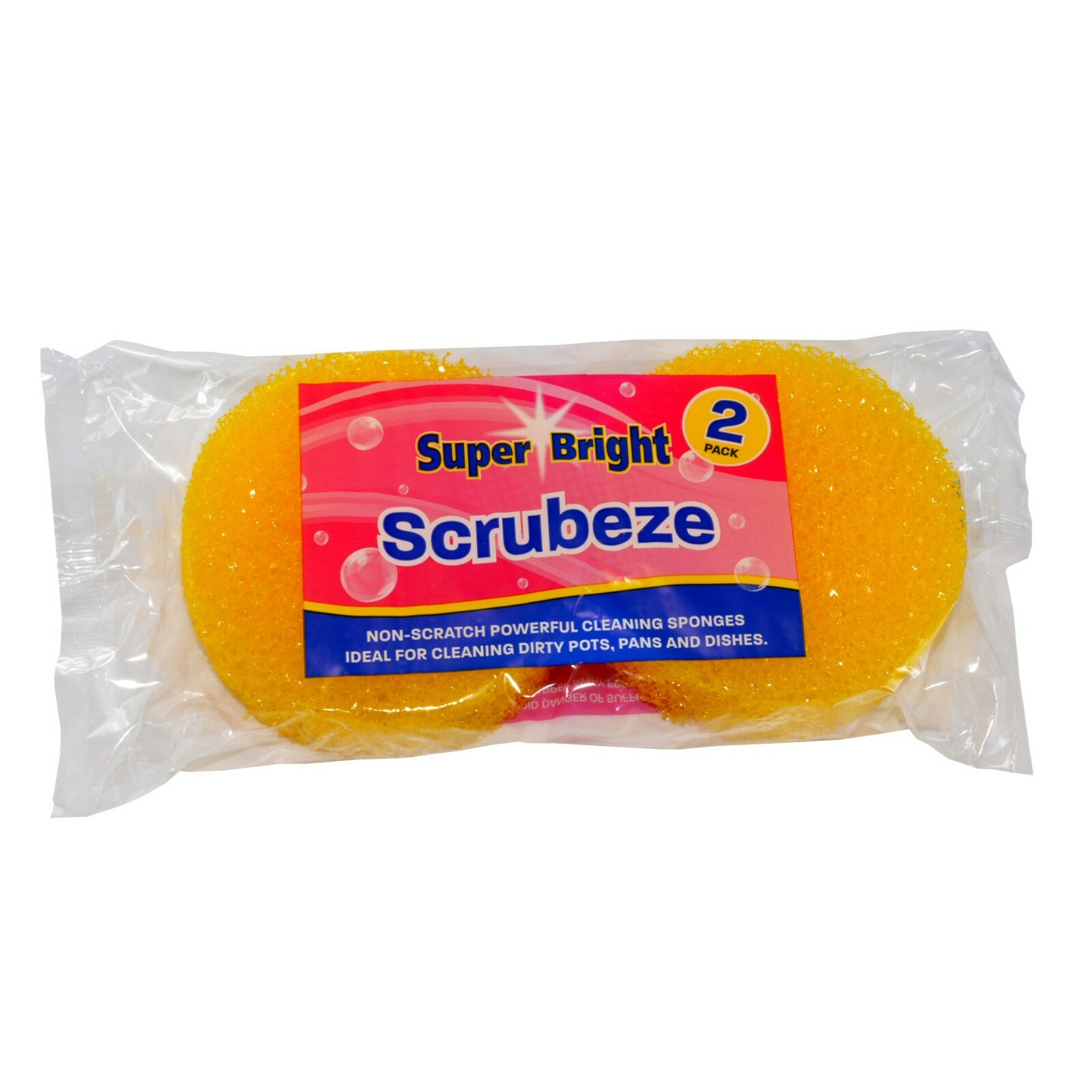Superbright 2 Pack Scrubeze - Non Scratch Powerful Cleaning Sponges