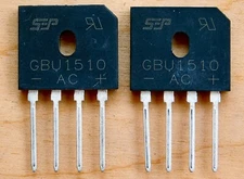 2Pcs GBU1510 15Amp 1000V Inline Bridge Rectifier ~ Fast 1st Class Shipping