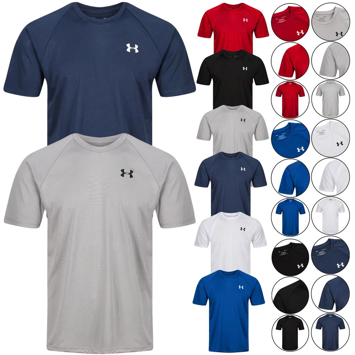 New Mens Under Armour T Shirt Short Sleeve Crew Neck HeatGear Sports  Breathable | eBay