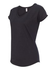 Women's Black V-neck T-Shirt, Comfortable, lightweight, Soft regular Fit in L