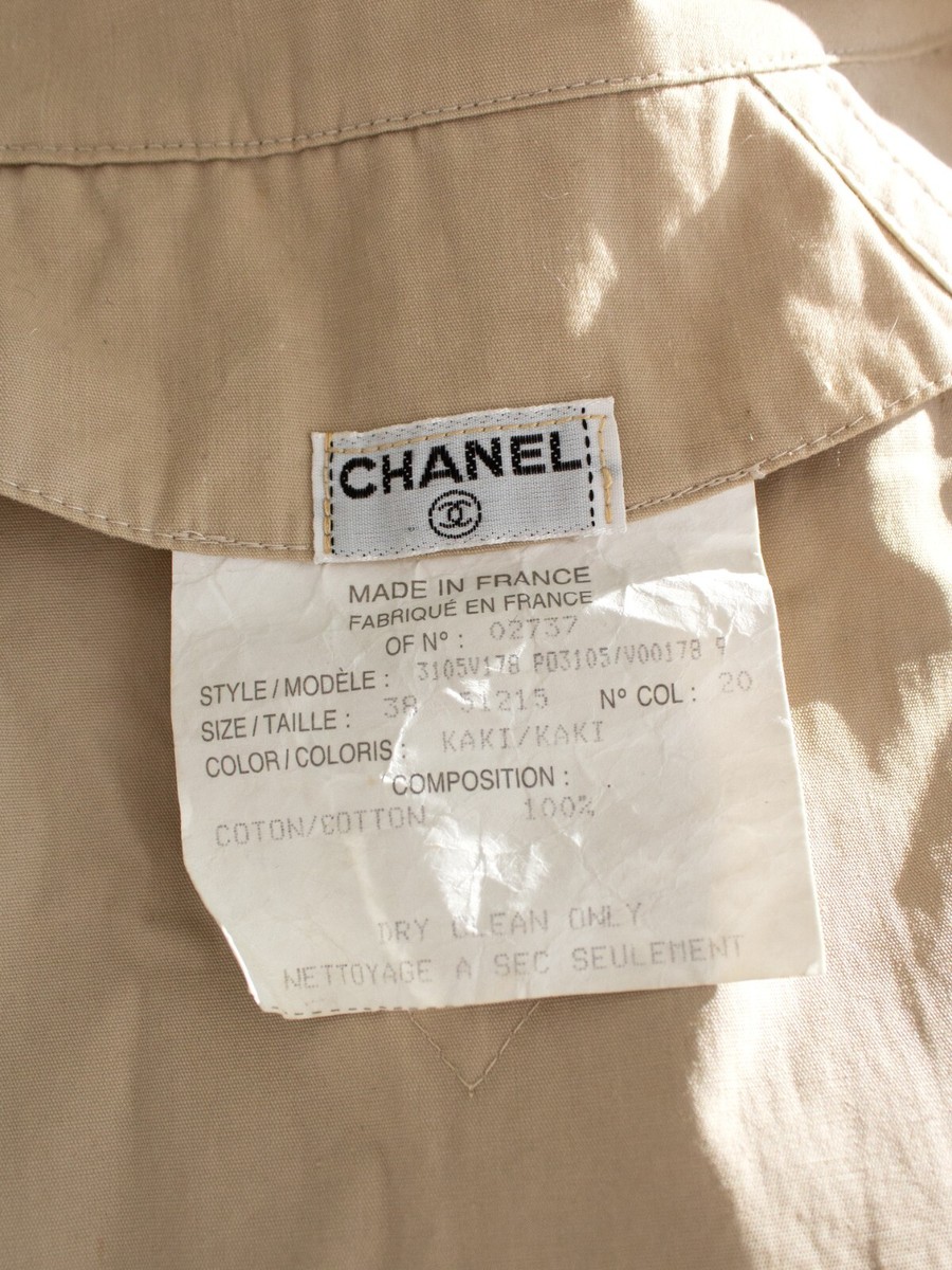 Chanel Vintage S/S 1994 Beige Cotton Gold Chain CC 94P