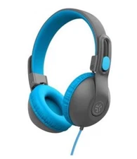 JLab JBuddies Studio On-Ear Folding Kids WIRED Headphones - New Grey/Blue
