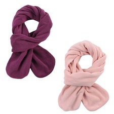 Toddler Winter Scarf Girls Fleece Neck Warmer Solid Color Warm Scarves Pink P...