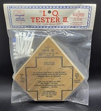 Vintage I. Q. Tester Wooden Triangle Brain Teaser Game Puzzle - Venture 1975 New