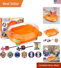 Durable 6-Piece Battling Top Set   Launchers, Stadium  Protective Roof Feature