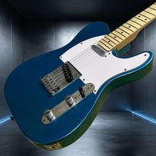 Electric Guitar Metallic Blue Color Maple Fretboard Mahogany Body Tele Guitar