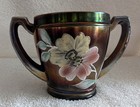 Northwood Decorated Blue Carnival Apple Blossom Creamer and Spooner    1910-30c — photo 4