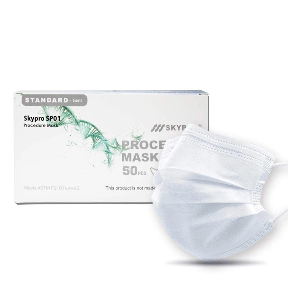 50PCS Procedure Masks, Adult 3 Ply Disposable Hypoallergenic White Masks with...