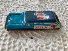 VTG Tin Friction Toy Car Lithograph Milk Station Wagon Made In Japan 1950s 3.5  
