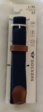 Image of Dockers Fabric Weave Belt Stretch Large/XL Pant 42" Adjustable Fit Comfort Navy