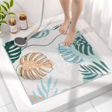 Square Shower Mat, 24 x 24 Inch Stylish Non Slip Square Bath Mats for Walk in S