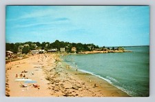 South Lyme CT-Connecticut, Point O'Woods Beach, Sun Bathing Vintage Postcard