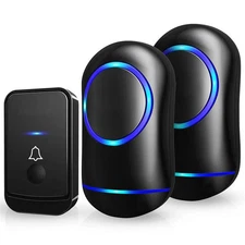 Wireless Door Bell Doorbell LED Flash Waterproof 200M Wall Plug In Loud Chime