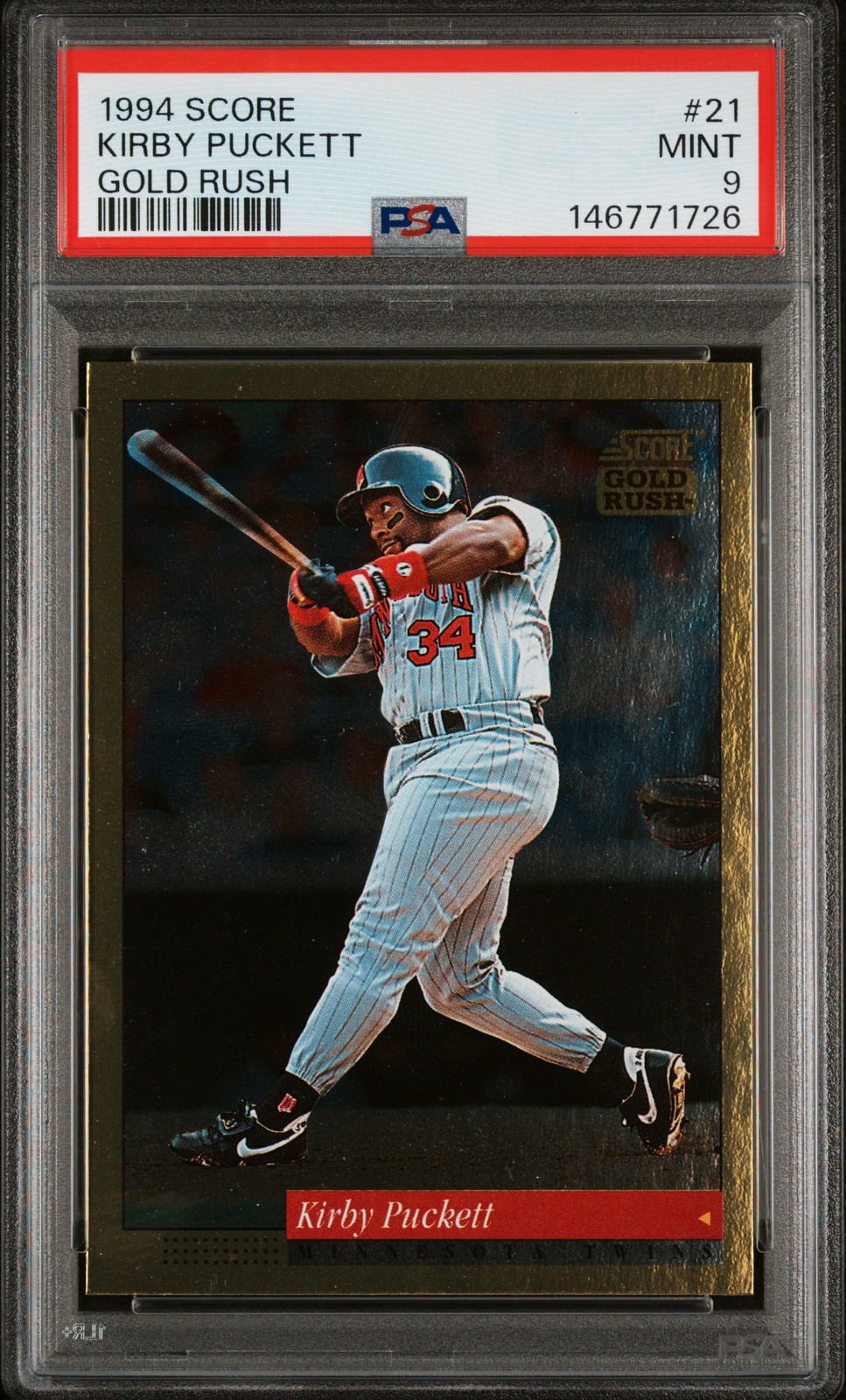 1994 SCORE GOLD RUSH #21 KIRBY PUCKETT PSA 9