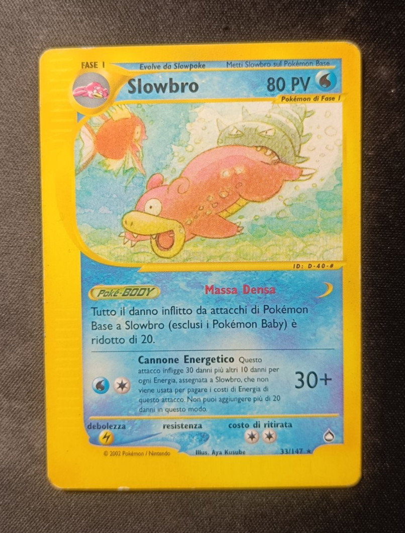 Pokemon Slowbro 33/147 Aquapolis - Rare Non Holo ITA LP WOTC Kusube