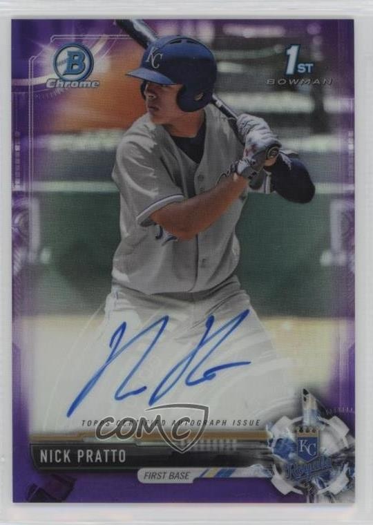 2017 Bowman Draft Chrome Pick Purple Refractor 8/250 Nick Pratto Auto 13iq