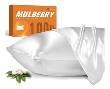 100 Mulberry Silk Pillowcase for Hair and Skin, 22 Momme Pure Natural Silk P...