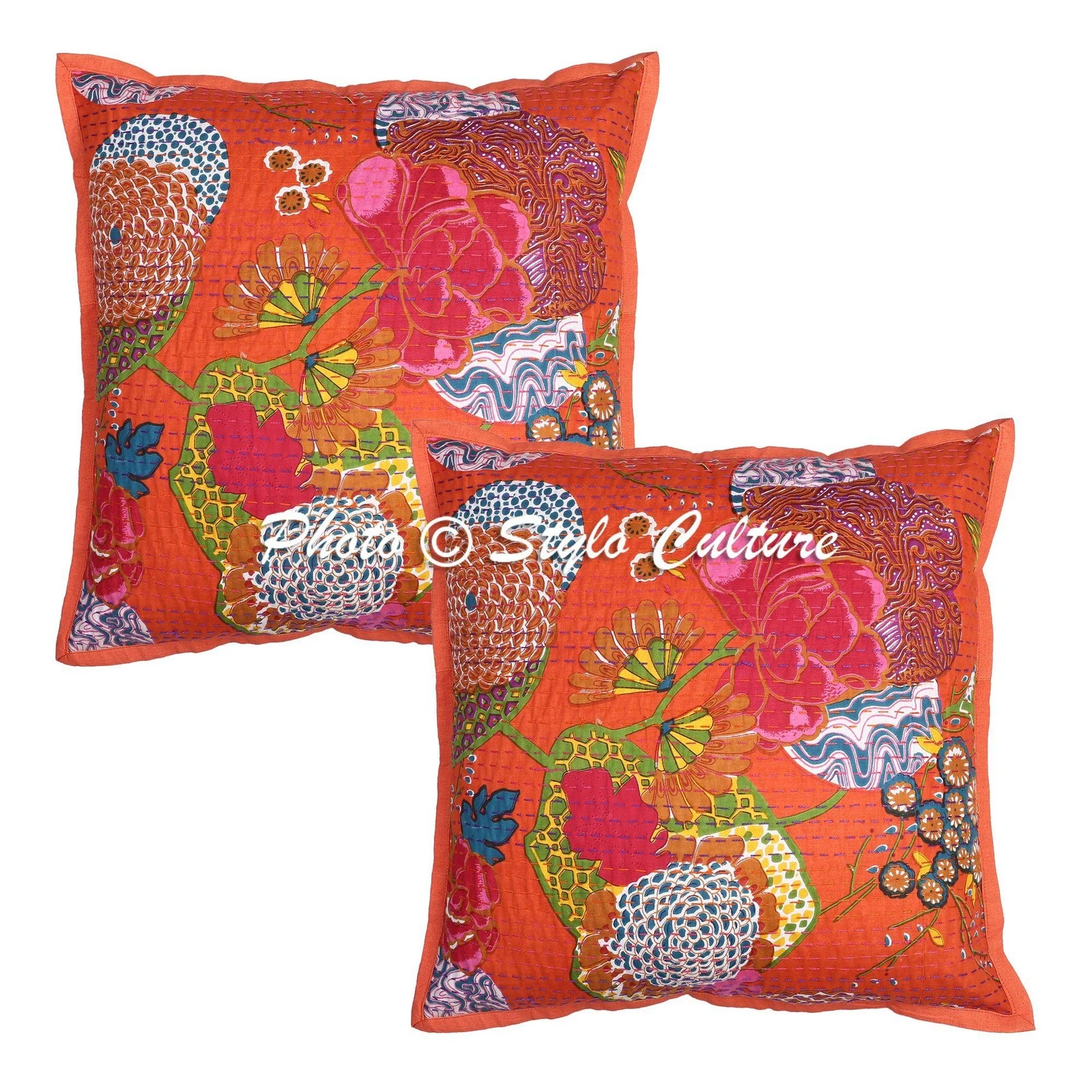 Handwoven Home Decor Cushion Kantha Kantha Throw Pillow Cover Case Meditation