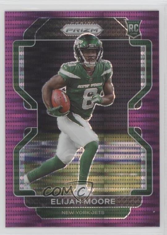2021 Panini Prizm Rookie Purple Pulsar Prizm Elijah Moore #346 Rookie RC 10is