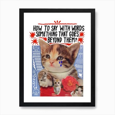 e existencial cat e Art Print Framed Wall Art Poster Canvas Print Picture