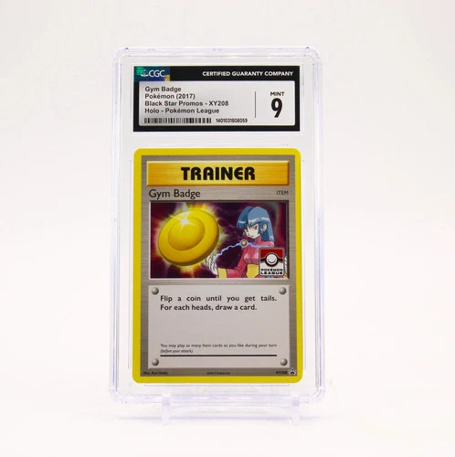 Gym Badge Sabrina XY208 CGC9 Black Star Promo League Trainer SCRATCHED CASE MINT