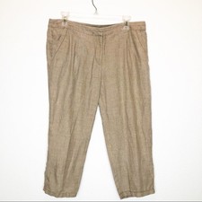 Eileen Fisher Lightweight Organic Cotton Canvas Roll Tab Crop Pants Sustainable