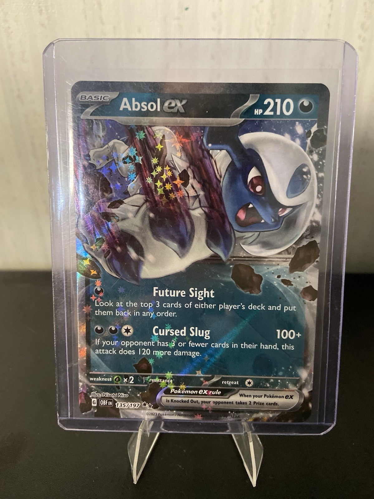 Pokémon TCG Absol ex 135/197 Holo Card Obsidian Flames NM 2023