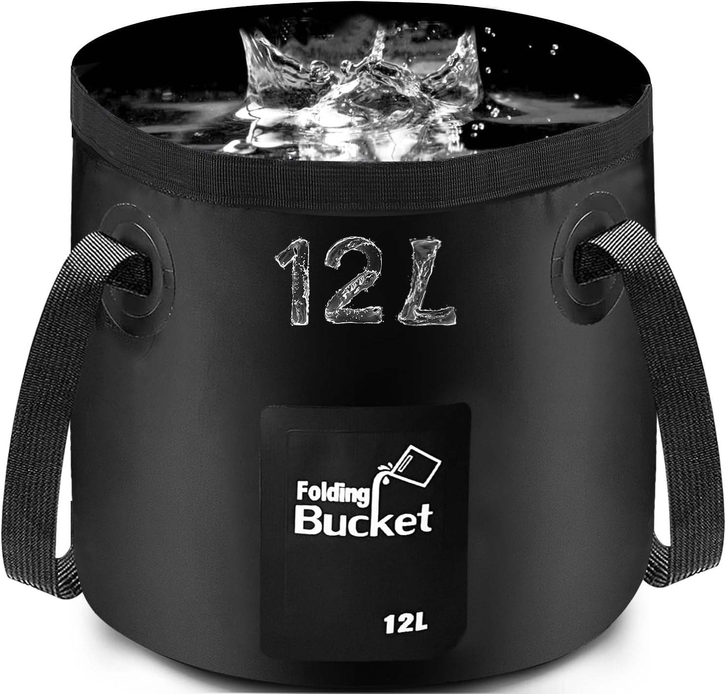 Folding Water Bucket, 12L Collapsible Portable Lightweight Foldable Bucket for C