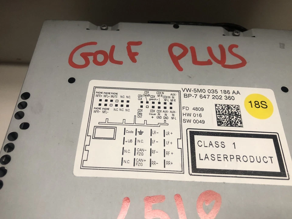 Autoradio Navigatore Volkswagen Golf 5Plus Anno 2004-2013.5M0035186AA - Immagine 4 di 4