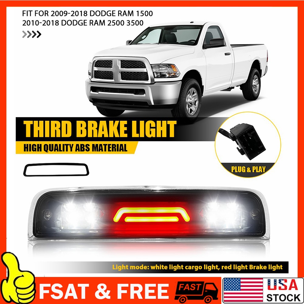 Clear For 2009-18 Dodge Ram 1500 10-18 2500 3500 LED 3rd Tail Lights Brake Lamp