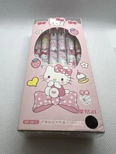 Hello Kitty Gel Pen Set 12 PCS 0.5mm Pink Kawaii Stationery (Sanrio Style) New