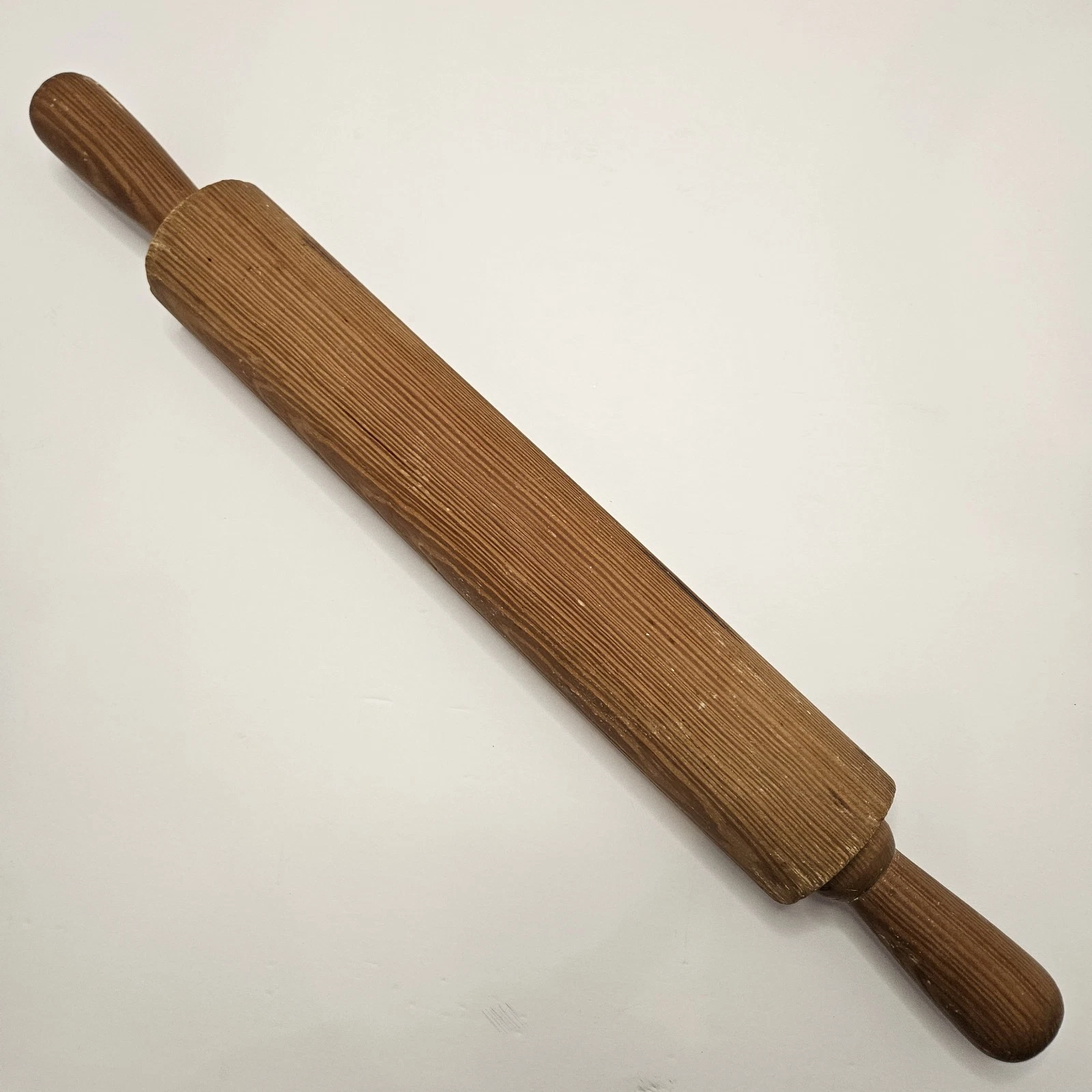Antique Wooden Rolling Pin One Piece Solid Primitive 19" Vintage Farmhouse Decor