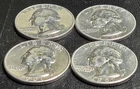 Lot of Four (4) Pre 1964 Washington Quarters  90% Silver: 1954, 1955, 1956, 1957