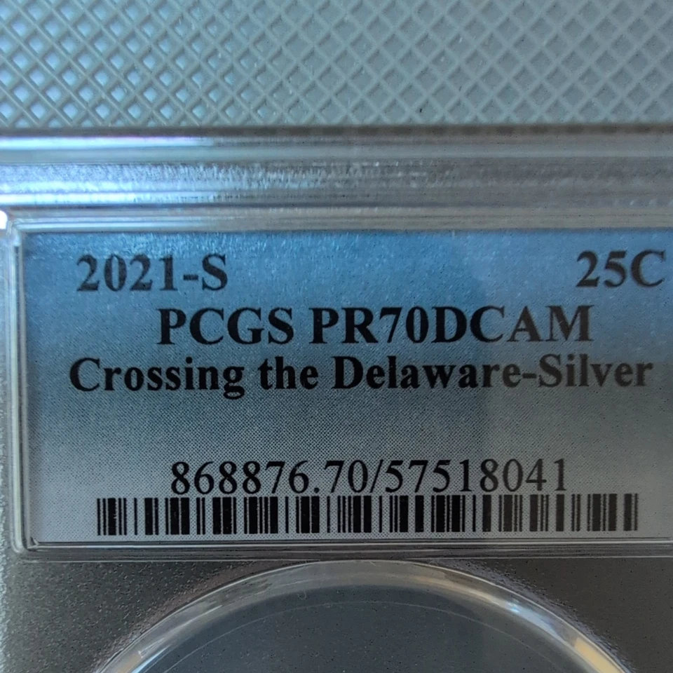 2021-S Crossing the Delaware Silver quarter PR70DCAM . - Image 3 of 4