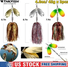 3PCS Premium Bass Fishing Buzzbait Kit Multicolor Swimbaits Hard Metal Lures US