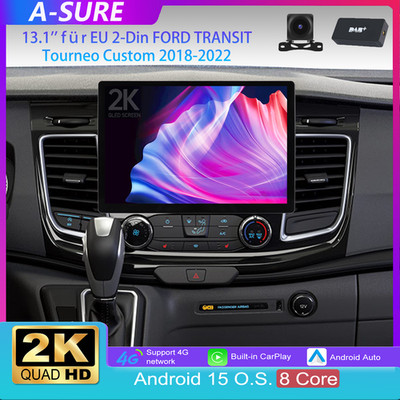 DAB+ KAM 131'' Android 15 Autoradio NAVI Für Ford Transit Tourneo Custom 2018-22