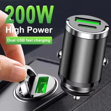 200W mini car charger fast charging for iPhone QC3.0 mini PD USB Type C car mobi