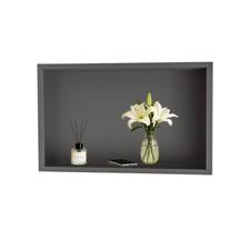 Recessed Wall Niche Cabinet 24" x 12", Matte Gray Stainless Steel,Shower Niche