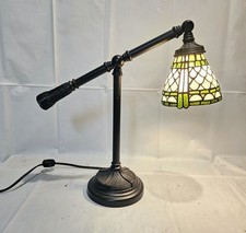 Stained Glass Tiffany-Style Adjustable Folding Arm Swivel Desk Lamp 