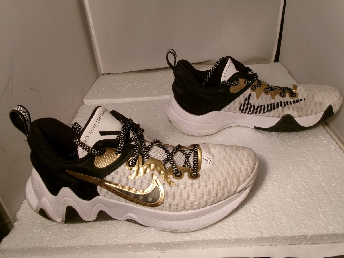 Nike Giannis Immortality Championship White Black Metallic Gold Men’s Size 10 Giannis Immortality 4 PS  main image 4